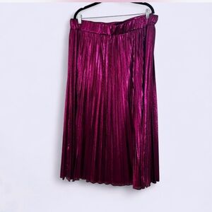 SHEIN Shimmering Magenta A-Line Skirt